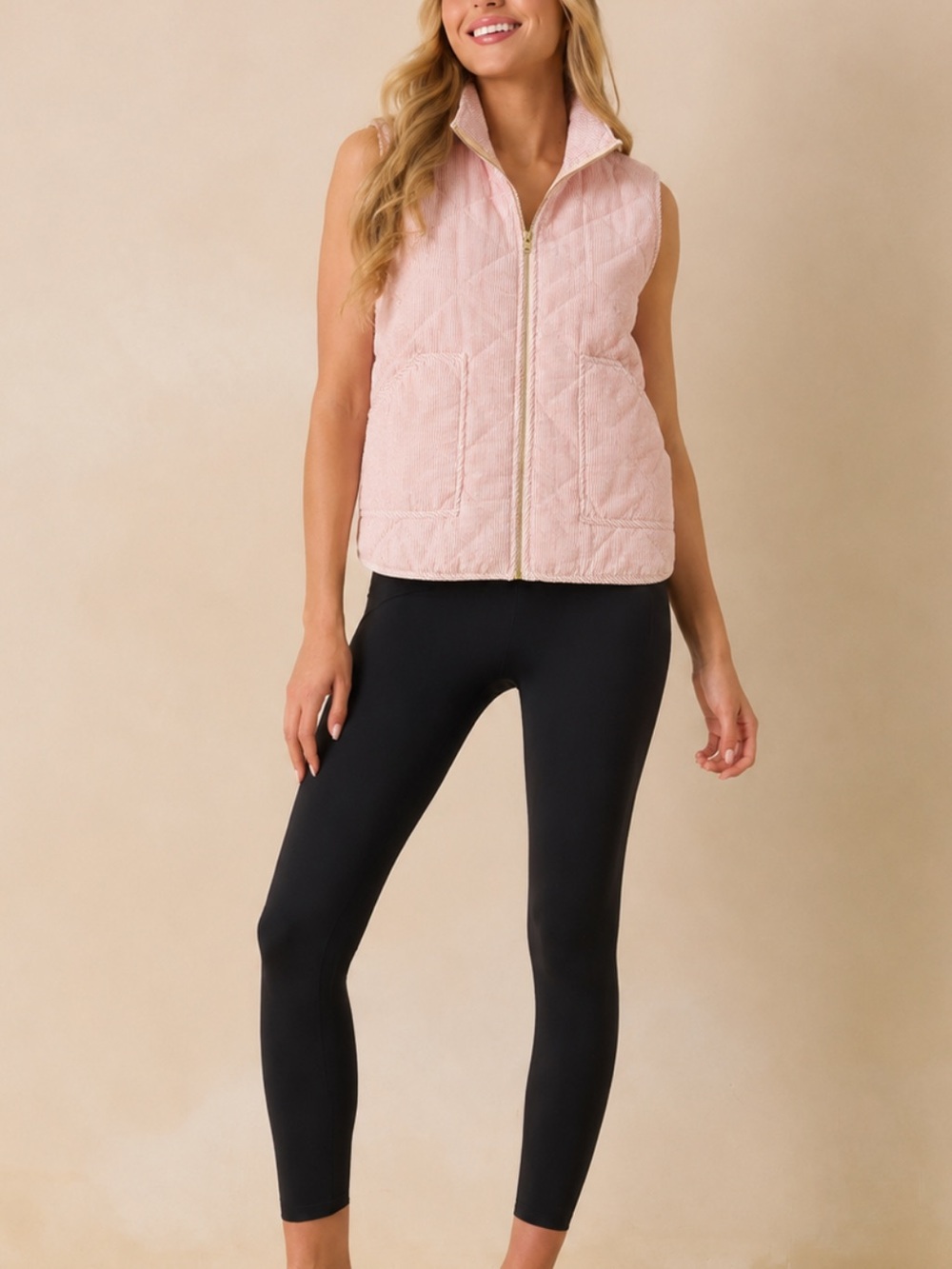 PINK AND WHITE STRIPE VEST